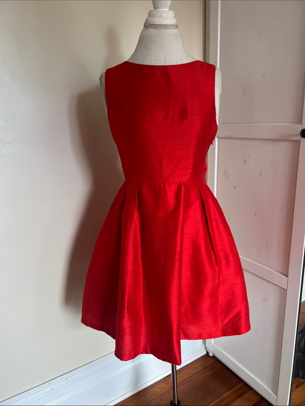 Soprano Red Backless Bow Fit & Flare Mini Dress Tulle Crinoline Party Cocktail